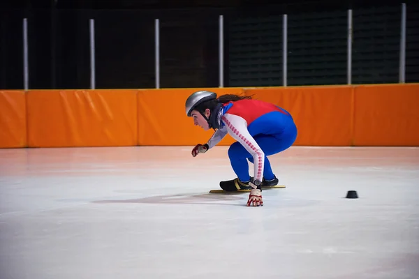 Joven atleta Patinaje de velocidad — Foto de Stock