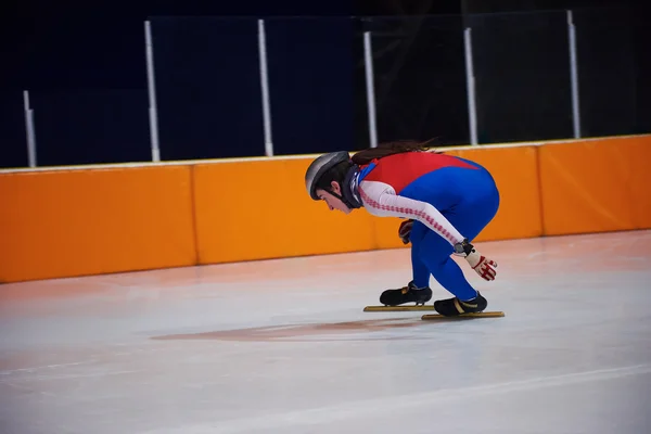 Young athlete Speed skating — Stock Photo, Image