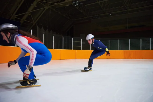 Velocidad patinaje atletas — Foto de Stock