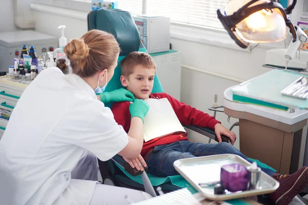 Young boy in a dental surgery Royalty Free Stock Photos