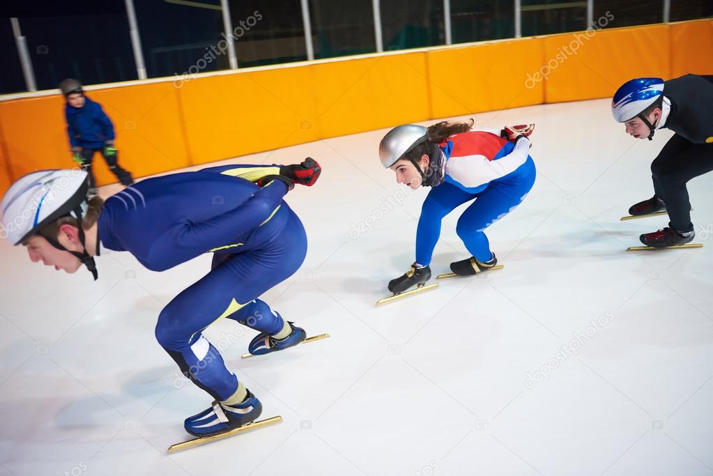 Speed skating athletes
