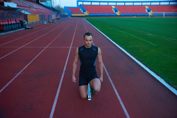 Sprinter startovních bloků — Stock fotografie