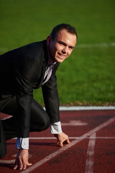 Hombre de negocios listo para correr — Foto de Stock