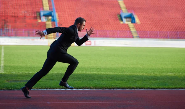 Uomo d'affari pronto a correre — Foto Stock