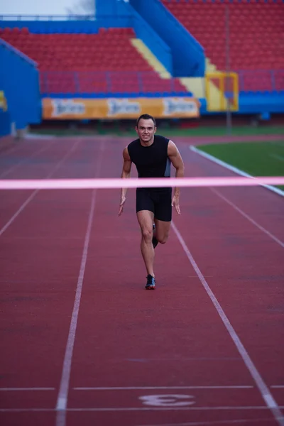 Leichtathletin Finis Linienlauf — Stockfoto