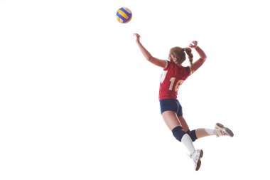 Voleybol kadın atlama ve topa