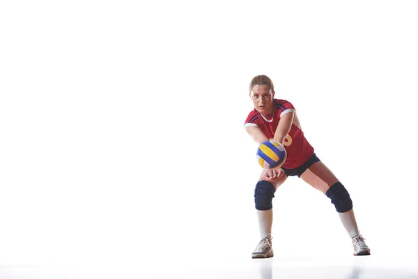 Volley-ball femme saut et coup de pied — Photo