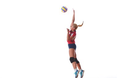Voleybol kadın atlama ve topa
