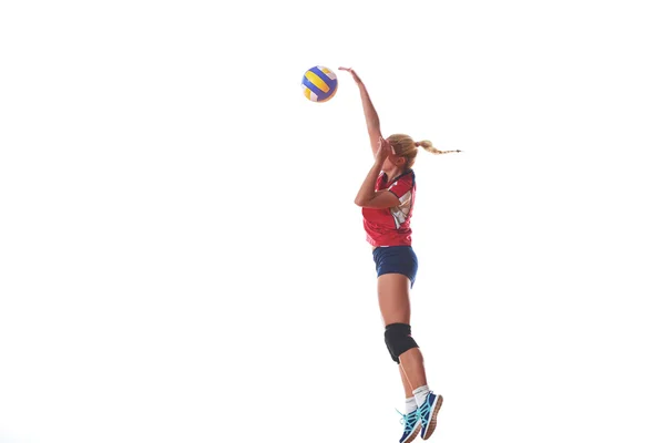 Pallavolo donna salto e calcio palla — Foto Stock