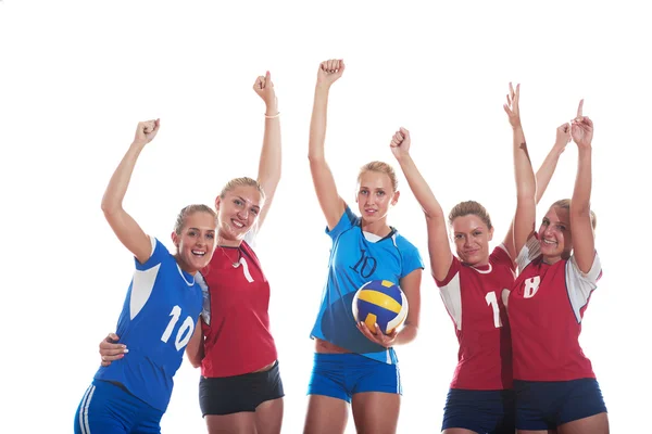 Girls playing volleyball indoor — Stock Photo, Image