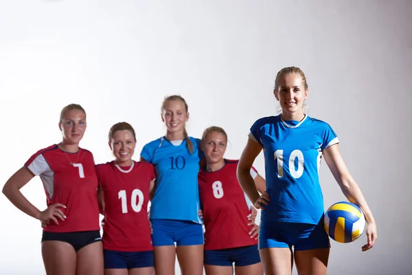 Kvinnliga volleybollag — Stockfoto