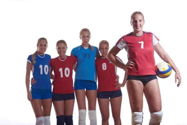 Kvinnelig volleyballag – stockfoto