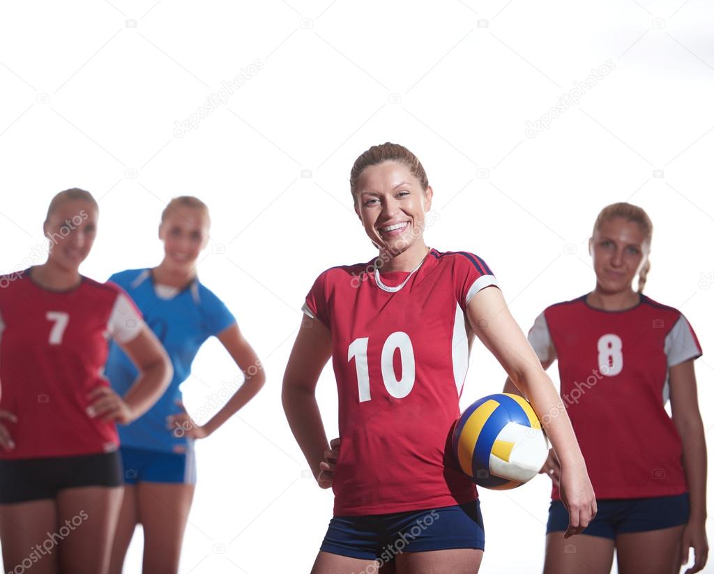 girls playing volleyball indoor