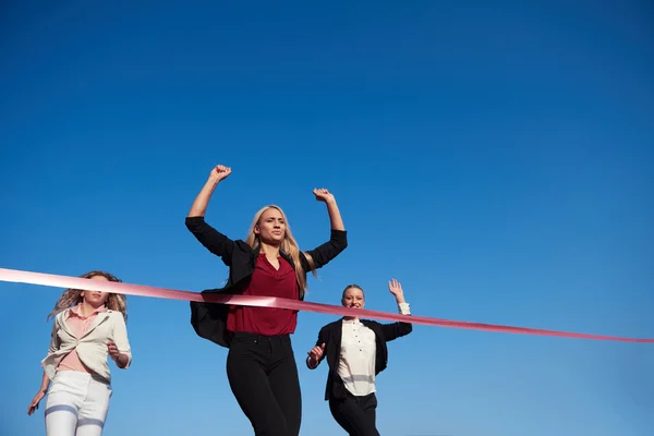 Business people running on racing track — Stock Photo, Image