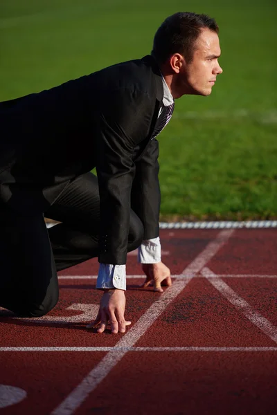 Homem de negócios pronto para correr — Fotografia de Stock