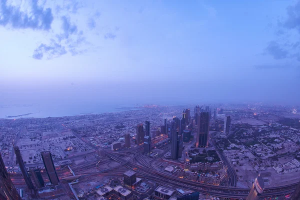 Dubai skyline noite — Fotografia de Stock