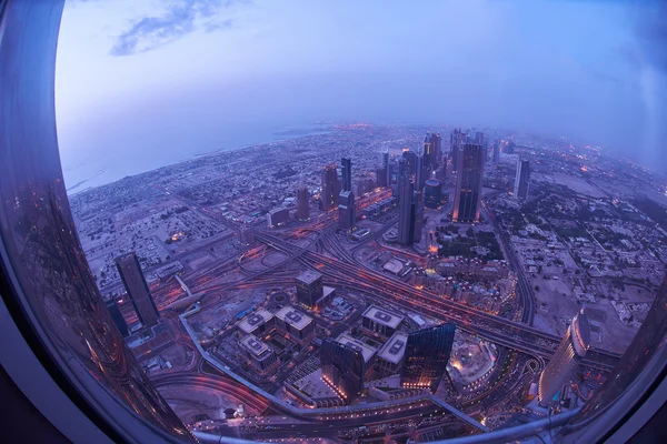 Dubai natt skyline — Stockfoto