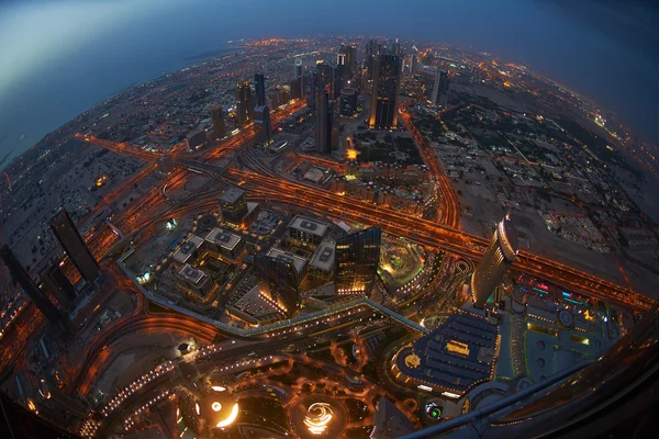 Noční panorama Dubaje — Stock fotografie