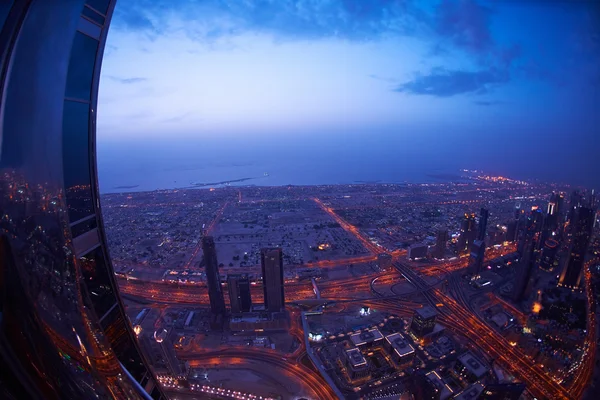 Dubai natt skyline — Stockfoto