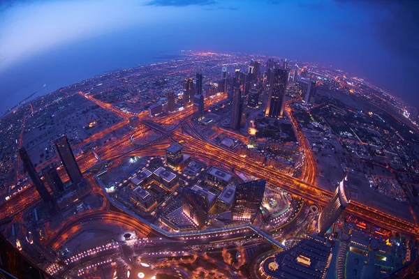 Skyline di notte di Dubai — Foto Stock