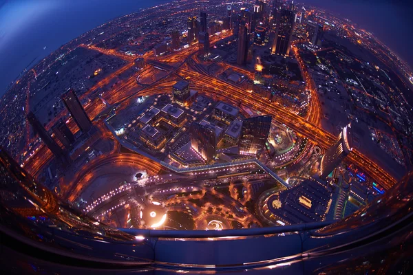 Dubai natt skyline — Stockfoto