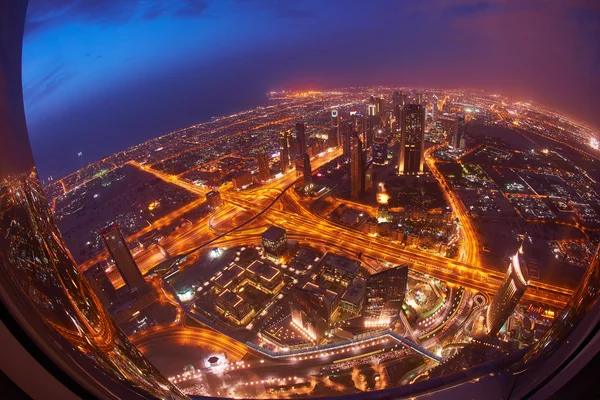 Dubai night skyline — Stock Photo, Image