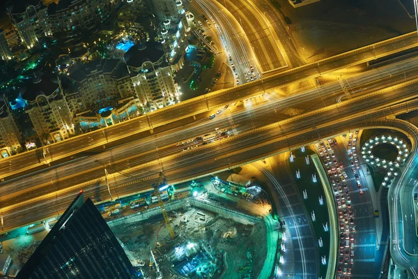 Skyline van Dubai nacht — Stockfoto