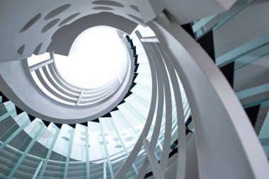 modern glass spiral staircase clipart
