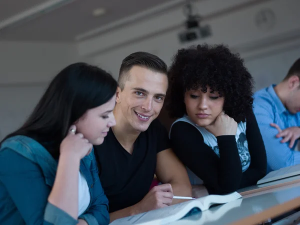 Grupp av studenter som studerar — Stockfoto