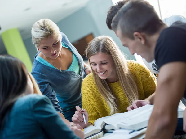 Skupina studentů studujících — Stock fotografie