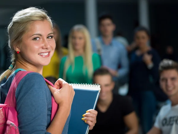 Grupp av studenter som studerar — Stockfoto