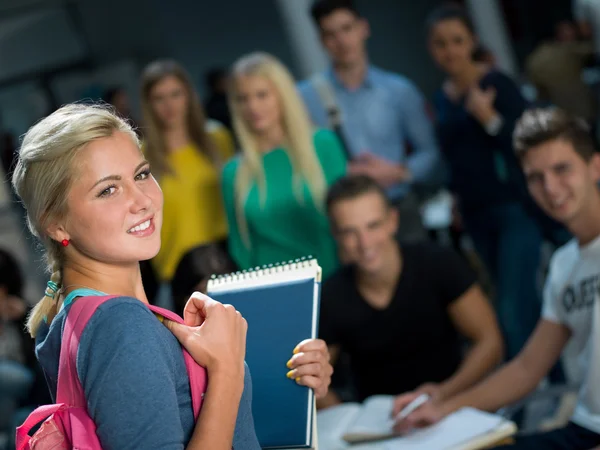 Grupp av studenter som studerar — Stockfoto