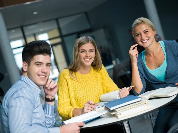 Grupp av studenter som studerar — Stockfoto