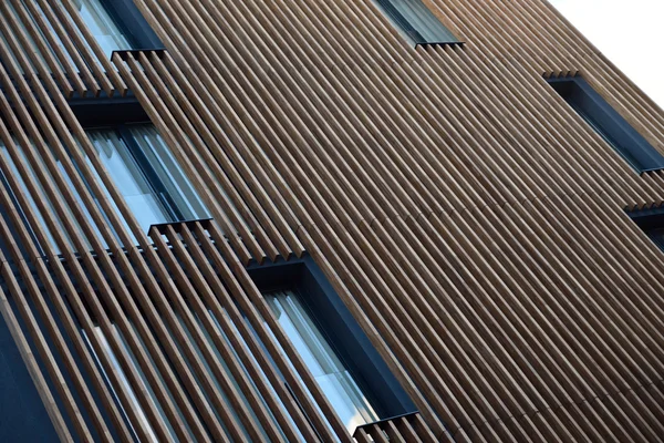 Modern wood facade of building — Stock Photo, Image