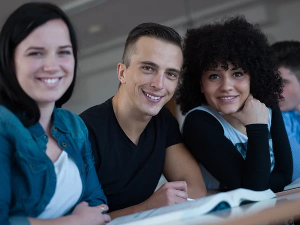 Grupp av studenter som studerar — Stockfoto