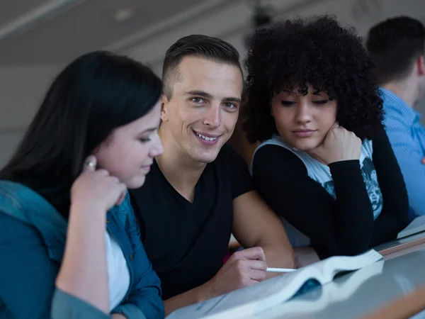 Grupp av studenter som studerar — Stockfoto