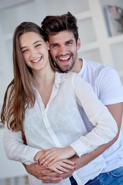 Romantic couple relax at home — Stock Photo, Image