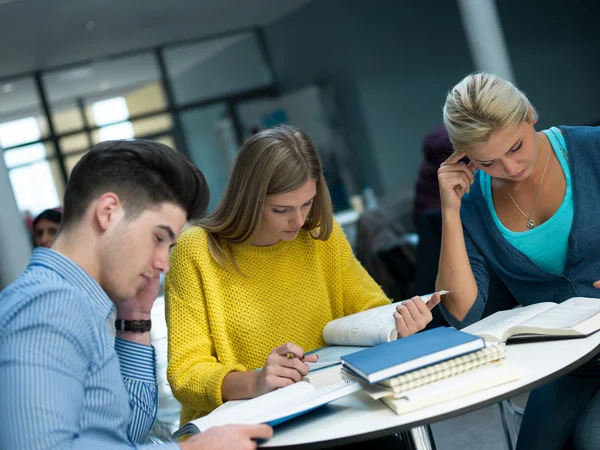 Skupina studentů studujících — Stock fotografie