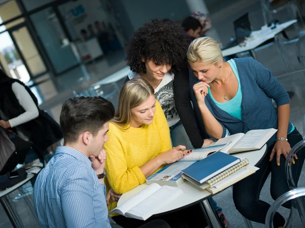 Skupina studentů studujících — Stock fotografie