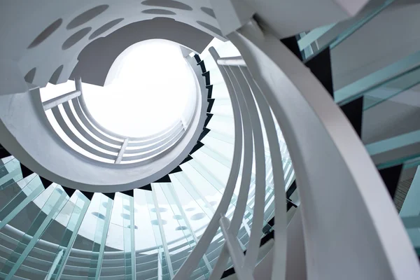 Modern glass spiral staircase — Stock Photo, Image