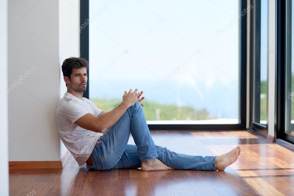 Relaxed young man at home