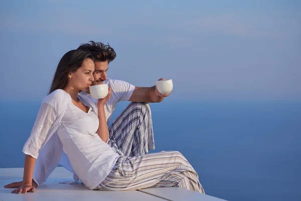 Happy young romantic couple at home — Stock Photo, Image