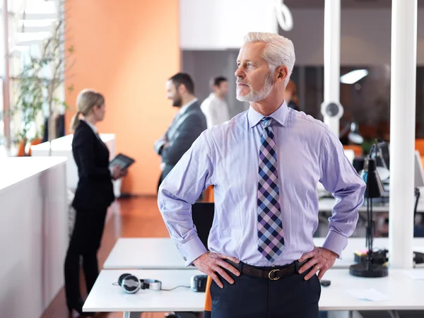 Senior businessman with his team — Stock Photo, Image