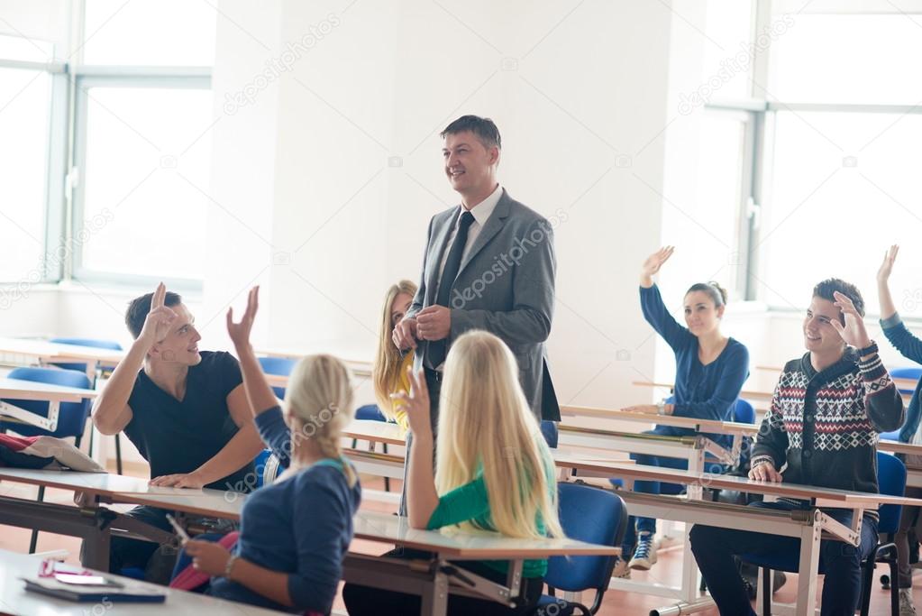 Group of students with teacher