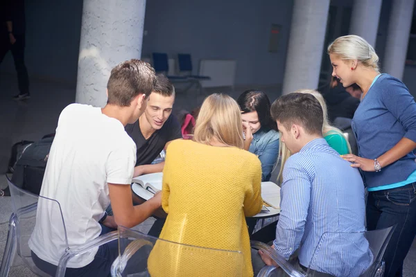 Grupp av studenter som studerar — Stockfoto