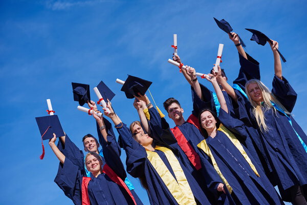 group of young graduates