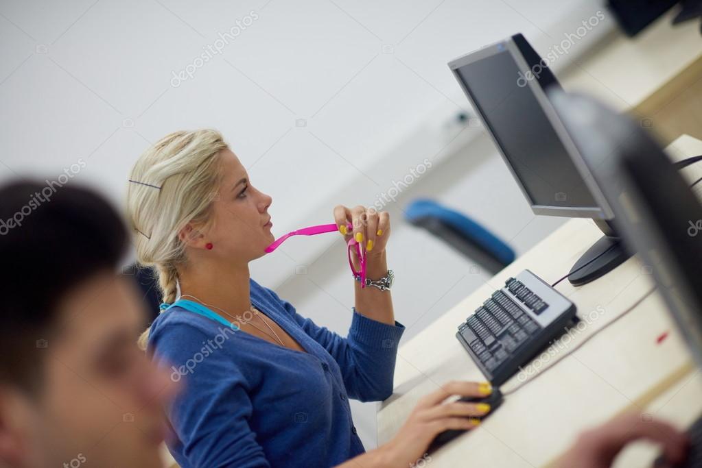 Students in computer lab classroom Stock Photo by ©.shock 81296520