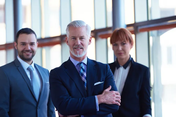 Senior affärsman med sitt team — Stockfoto