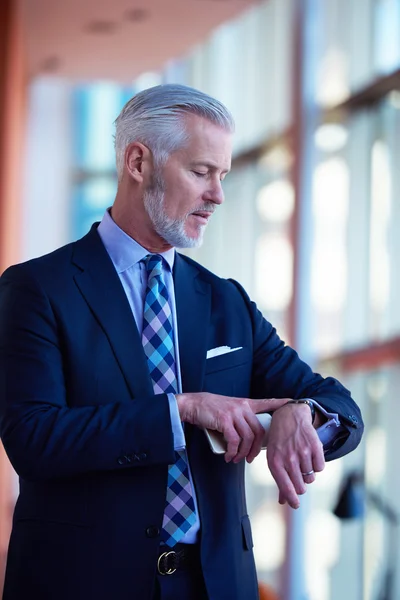 Senior affärsman prata på mobiltelefon — Stockfoto