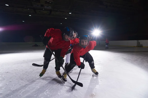 happy children gropu  hockey team sport players